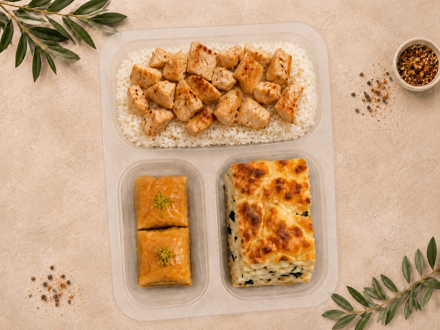 Tavuklu Pilav - Börek - Tatlı